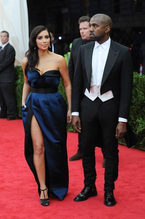 Kim Kardashian and Kanye West arrive at The Metropolitan Museum of Art's Costume Institute benefit gala celebrating "Charles James: Beyond Fashion" on Monday, May 5, 2014, in New York. (Evan Agostini / Invision)