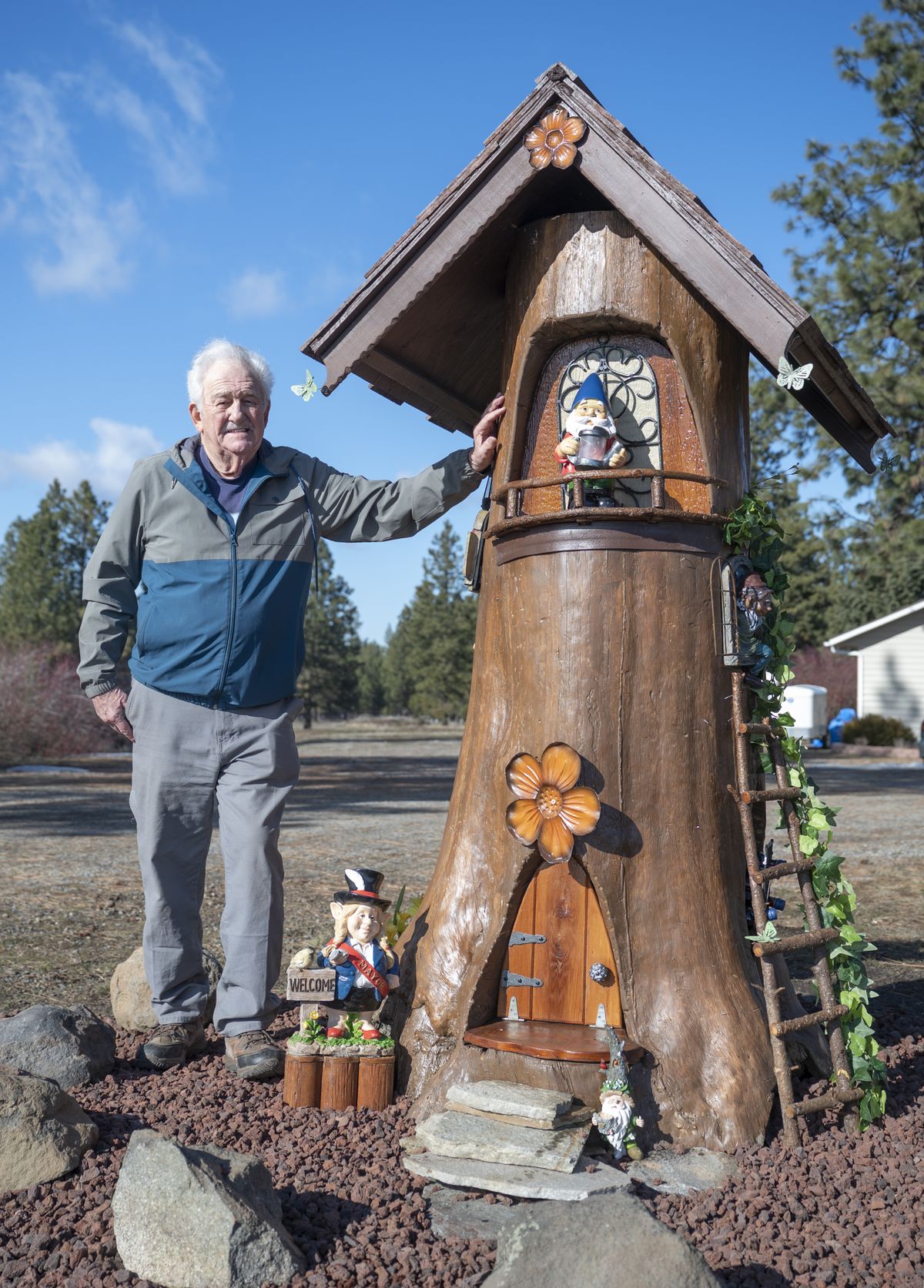 Pandemic project: Old stump becomes a home for gnomes | The Spokesman-Review