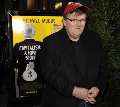 Michael Moore, producer of the documentary “Capitalism: A Love Story,” arrives Sept. 15 at a screening of the film at the Academy of Motion Picture Arts and Sciences in Beverly Hills, Calif.  (Associated Press / The Spokesman-Review)
