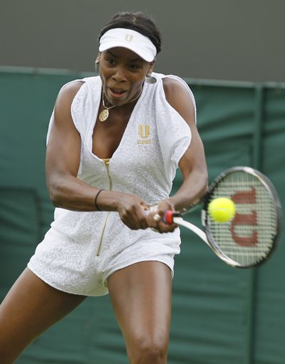 American Venus Williams had no problem winning her first-round match at Wimbledon despite a five-month absence for an injury. (Associated Press)