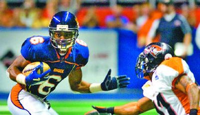 
Antwone Savage led the Spokane Shock with 1,851 all-purpose yards last season and tied for the team lead with 85 receptions. 
 (Christopher Anderson / The Spokesman-Review)