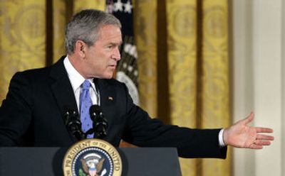 
President Bush discusses the midsession budget review in the East Room of the White House in Washington on Tuesday. 
 (Associated Press / The Spokesman-Review)
