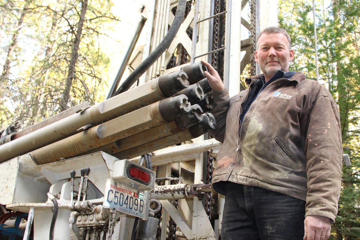 Morgan Joy got his first taste of well drilling when he was 12, and has been hooked ever since. “I’m living the dream,” he says. (MICHAEL GUILFOIL/FOR THE SPOKESMAN REVIEW)