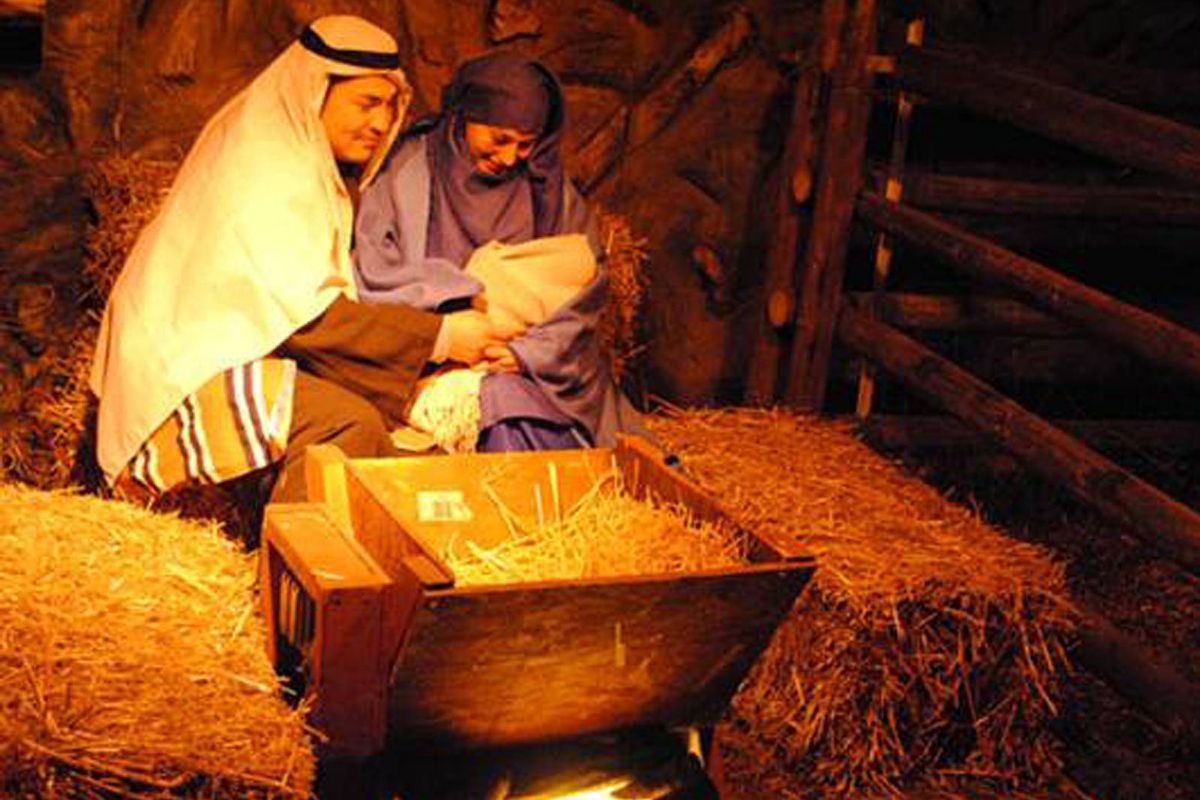 Actors portray the manger scene in “Journey to Bethlehem” at the South Hill Seventh-day Adventist Church.