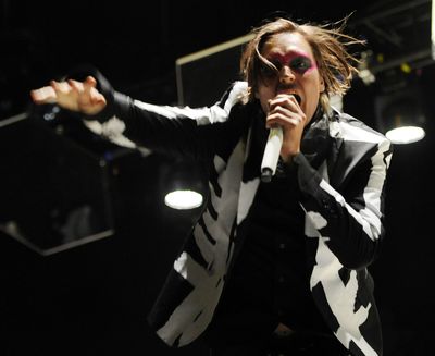 Win Butler, of Arcade Fire, performs on the third day of the Coachella Music and Arts Festival in Indio, Calif., in April. (Associated Press)