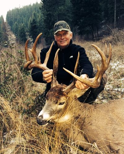 Bowhunter Jim Ebel, who lives near Colville, killed this whitetail buck on Nov. 30, 2013, in Ferry County.  It's gross score was about 186. (Jennica Ebel)