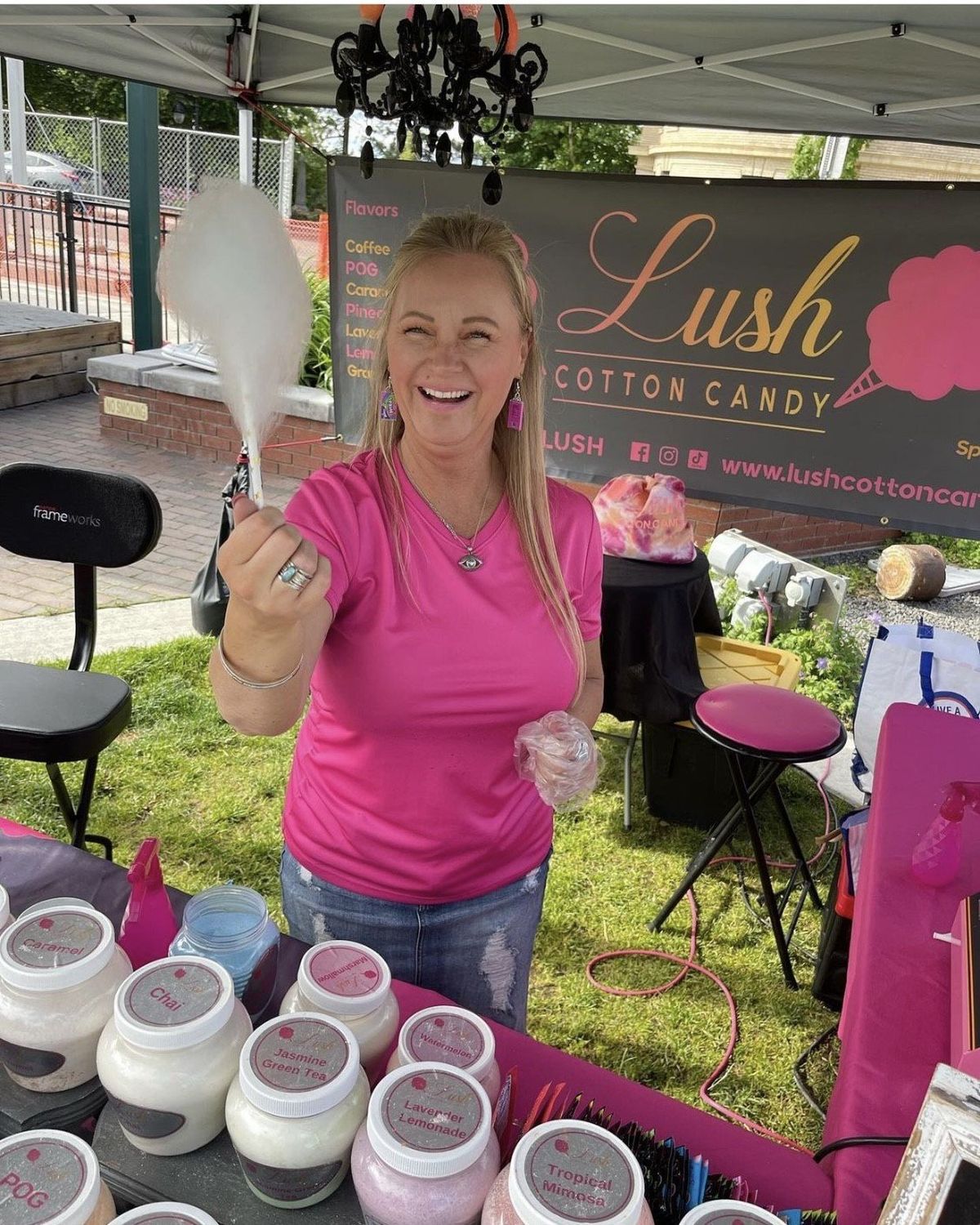 Lush Cotton Candy owner Valerie Richey displays a sample-sized portion of her product.  (Courtesy of Valerie Richey)