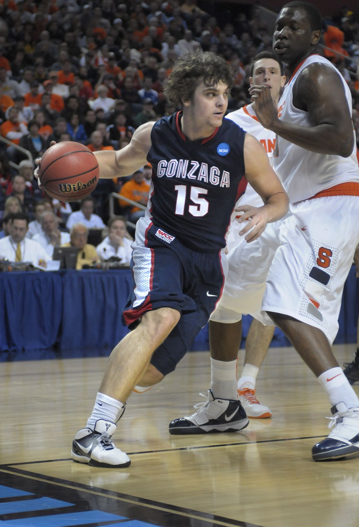 Matt Bouldin found little room to maneuver during his final game for Gonzaga. (Christopher Anderson)