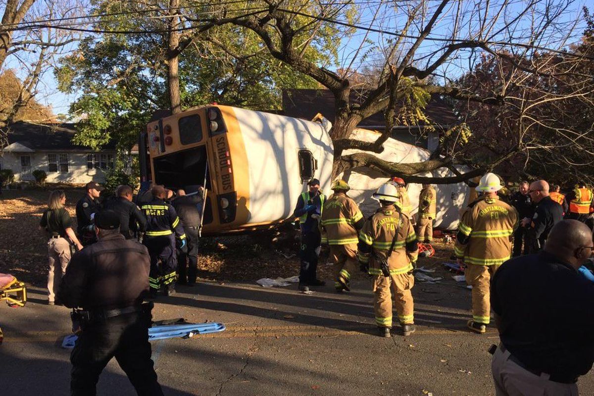 Chattanooga fire crews respond to a serious bus crash on November 21, 2016. (Chattanooga Fire Department)