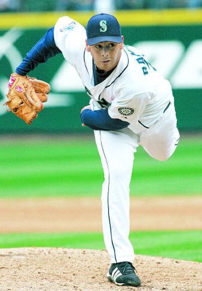 
M's Horacio Ramirez pitched into the seventh against the Yankees on Sunday, with 14 of his 19 outs coming on grounders. 
 (Associated Press / The Spokesman-Review)
