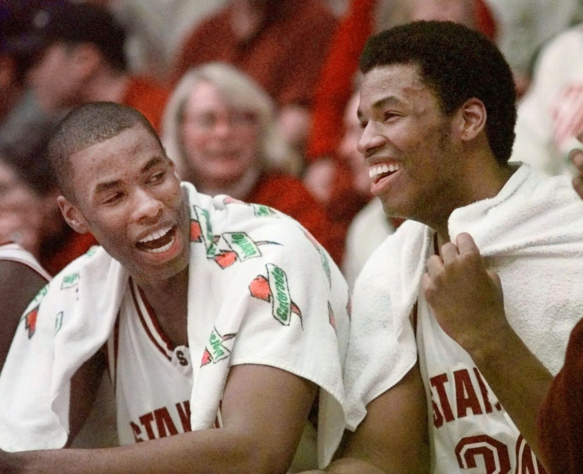 Twins Jarron Collins, left, and Jason Collins made a lasting impression on columnist Mark Purdy when he got to know them during their days at Stanford. (Associated Press)