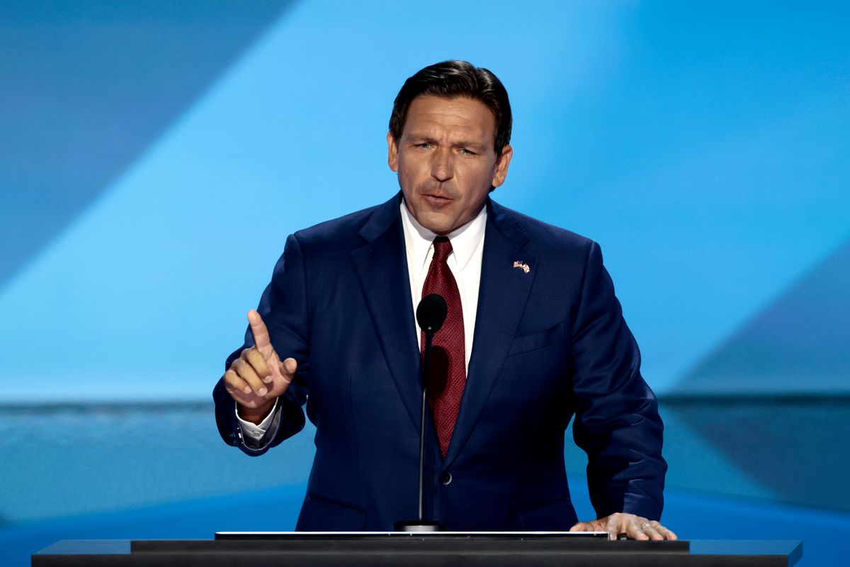 Ron DeSantis at the 2024 Republican National Convention.   (Eva Marie Uzcategui/Bloomberg)