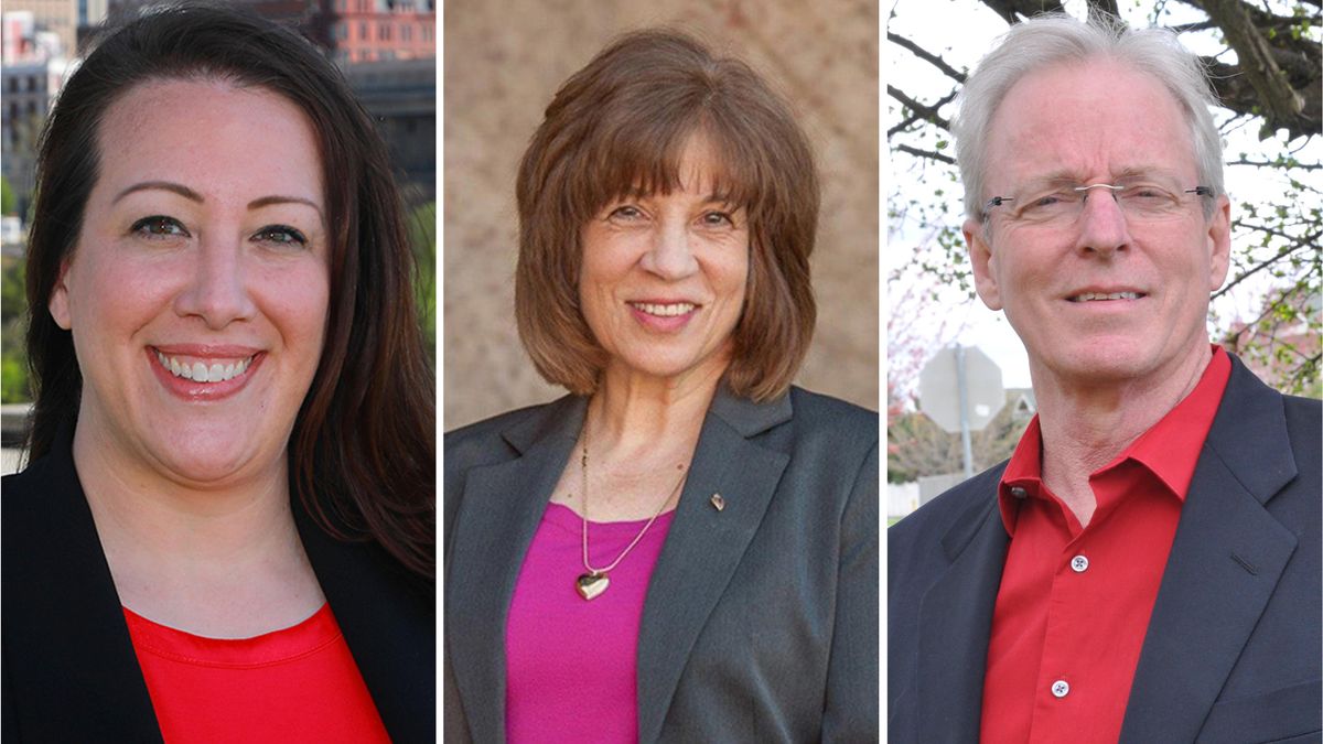 Liz Fleming, Lori Kinnear and Tony Kiepe, candidates in the 2019 primary for a seat representing District 2 on the Spokane City Council (COURTESY)