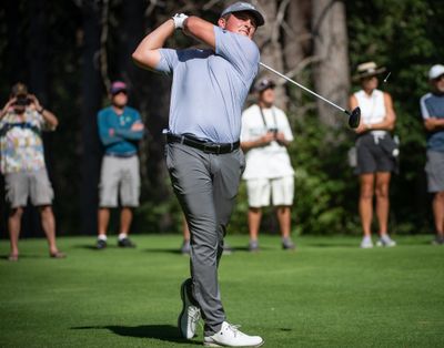 Max Sekulic, pictured at the 2021 Rosauers Open Invitational in July, captured the Northwest Open title Wednesday at Wine Valley Golf Club in Walla Walla.  (Libby Kamrowski/The Spokesman-Review)