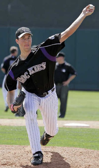 Jeff Francis will start for Colorado tonight in Game 1. Associated Press
(Associated Press / The Spokesman-Review)