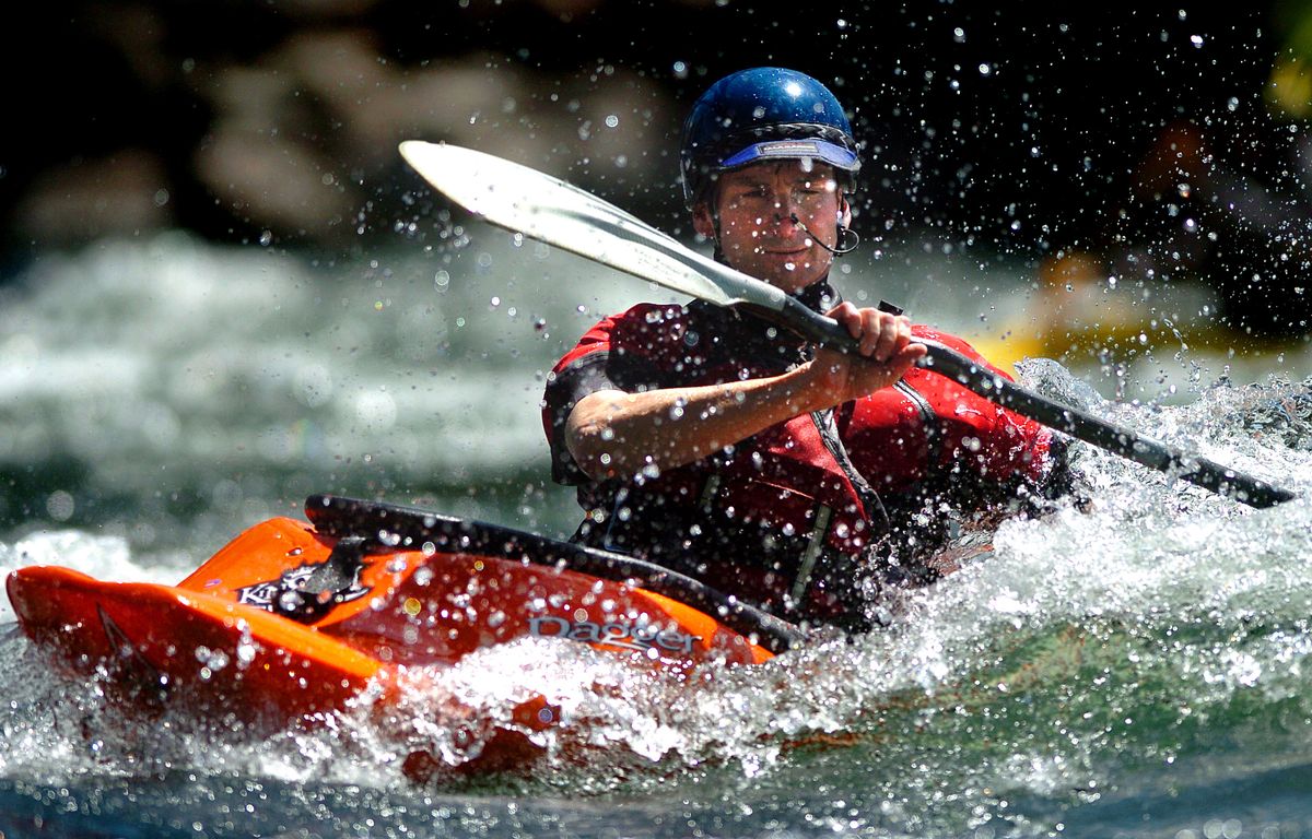 Kayakers and other paddlers are watching – and commenting – as a proposal for a whitewater park downstream from Maple Street Bridge works through the permit process.  See Option 6. (Ingrid Lindemann / The Spokesman-Review)