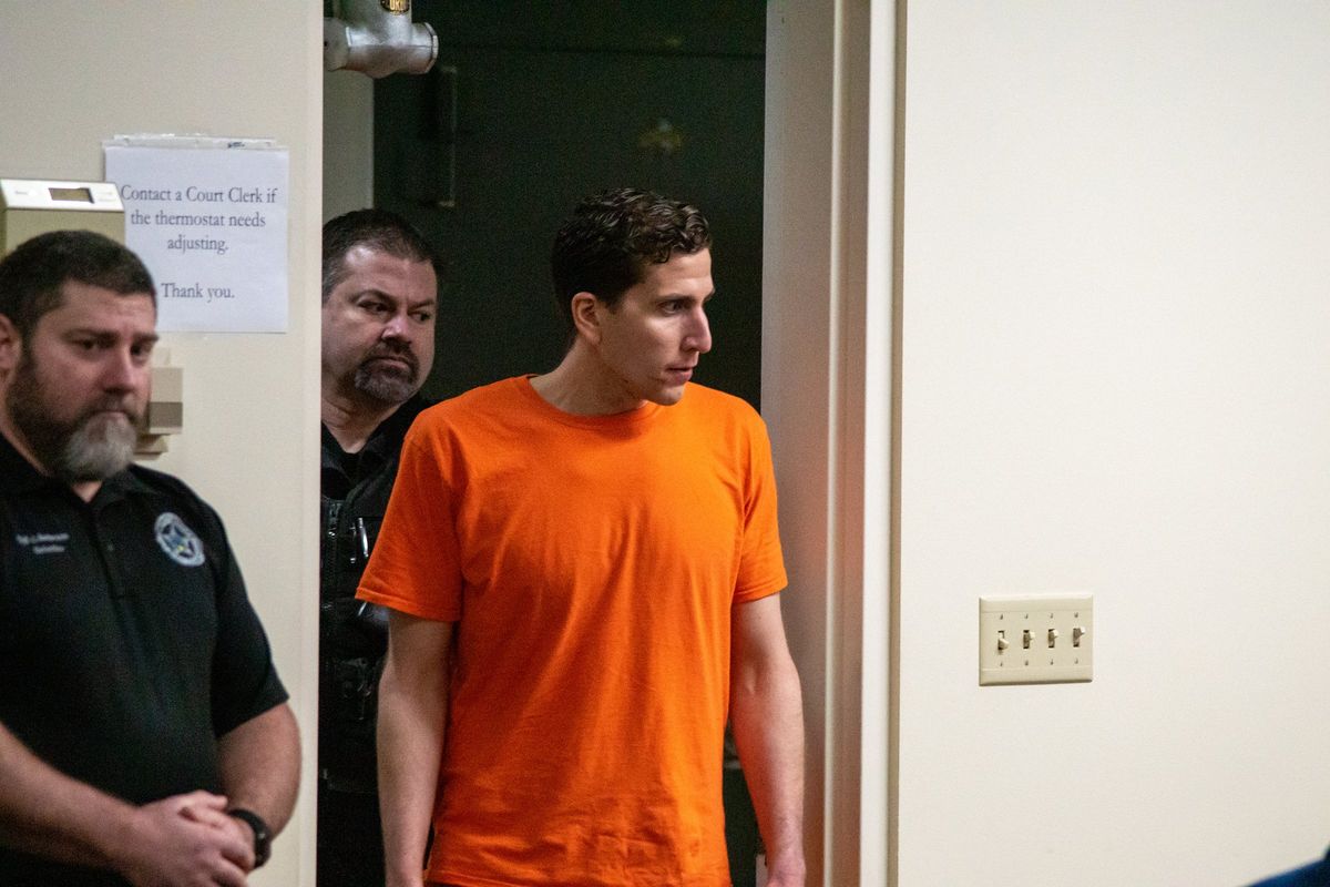 Bryan Kohberger enters a courtroom in Moscow, Idah, January 12 for a status hearing. The accused murderer waived his right to a quick preliminary hearing and will appear in court again on June 26.  (Kai Eiselein/New York Post/Pool)