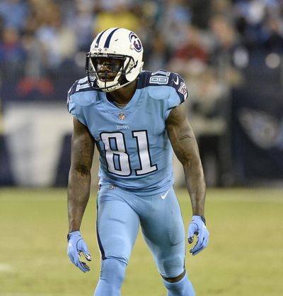 Tennessee wide receiver Andre Johnson told the Titans he was retiring but he hasn’t made a public announcement. (Mark Zaleski / Associated Press)