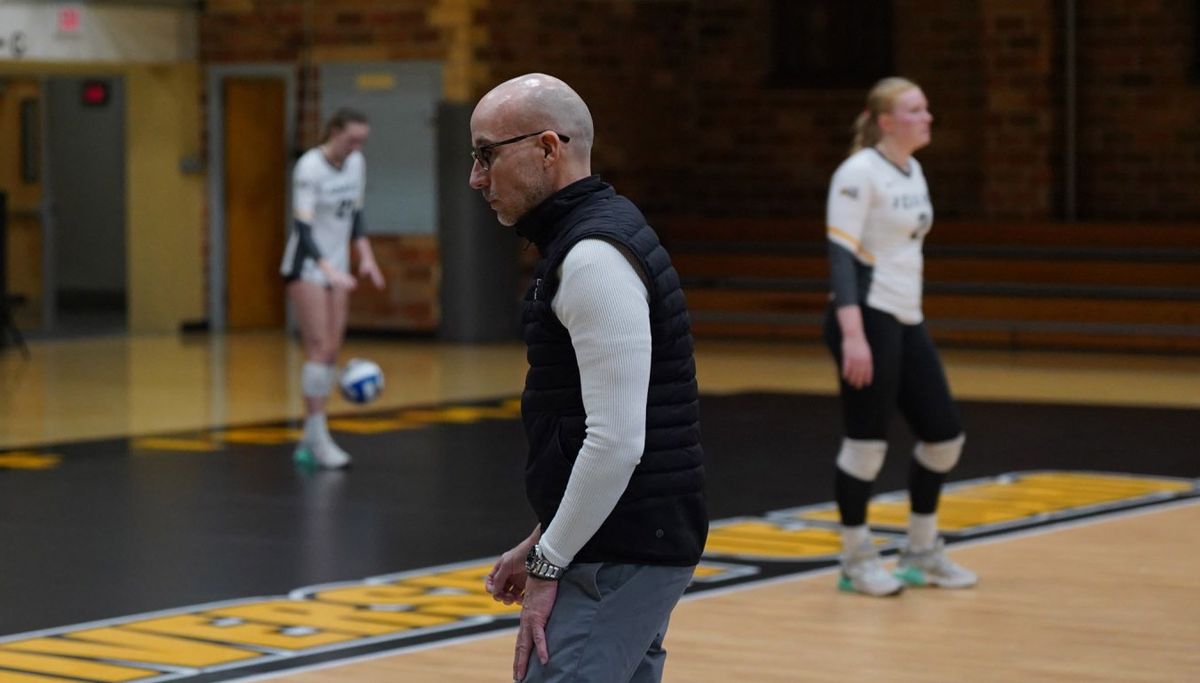 University of Idaho women’s volleyball coach Chris Gonzalez walks near the court during a match in this undated photo. The school announced Wednesday that Gonzalez has been placed on administrative leave.   (Tribune News Service)