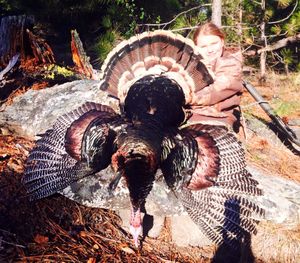 Mckayla Gibbons bagged her first turkey on the opening day of Washington's youth-only spring wild turkey hunting season, April 4, 2015. (Jerrod Gibbons)