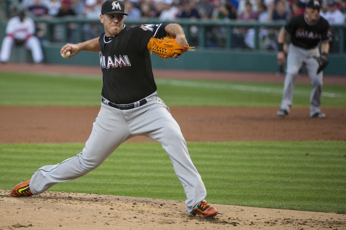 In this Sept. 3, 2016, file photo, Miami Marlins starting pitcher Jose Fernandez delivers to a Cleveland Indians batter during a baseball game in Cleveland. Fernandez, who died in a boating accident in September, was voted the NL comeback player of the year by his peers in the annual Players Choice Awards of the Major League Baseball Players Association. (Phil Long / Associated Press)