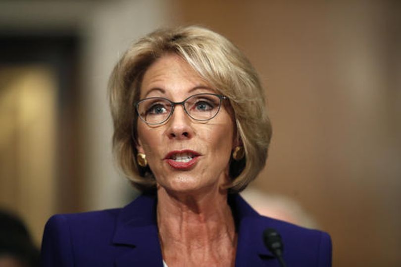 Education Secretary-designate Betsy DeVos testifies on Capitol Hill in Washington, Tuesday, Jan. 17, 2017, at her confirmation hearing before the Senate Health, Education, Labor and Pensions Committee. (AP / Carolyn Kaster)
