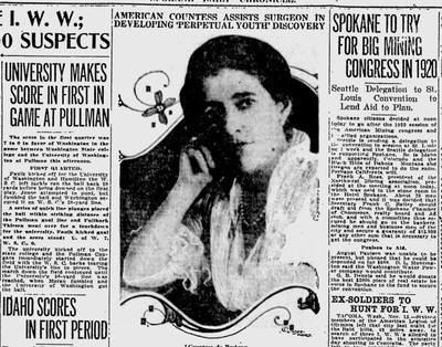 The Countess de Porigny was also known as Mrs. Evelyn Bostwick, of New York. (Spokane Daily Chronicle archives)