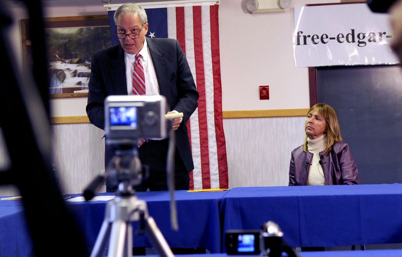 Attorney Wesley Hoyt with Cyndi Steele (Kathy Plonka / The Spokesman-Review)