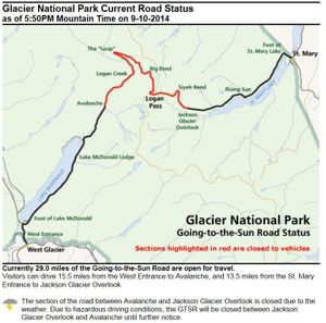 The Going to the Sun Road in Glacier National Park has been temporarily closed this week because of winter conditions in the high country. (National Park Service)