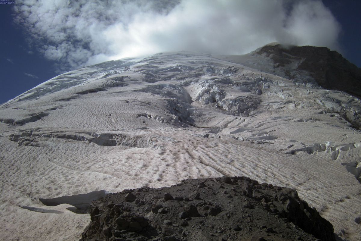 A cloud formation atop Mount Rainier on Wednesday. MUST CREDIT: National Park Service photo. (National Park Service/National Park Service)