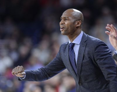 FILE - Former San Diego coach Lamont Smith leads his team against Gonzaga, Thursday, Feb. 1, 2018, in the McCarthey Athletic Center. (Dan Pelle / The Spokesman-Review)