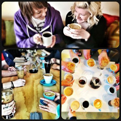 Kaiti Blom with Revel77 is a finalist in Camp Photo Contest for the Barista Guild of America. People can see her photo titled Coffee Unites Us and the others in the competition on the Barista Guild of America Facebook page. (Courtesy of Kaiti Blom.)