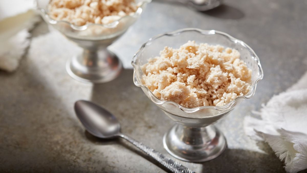 Cold and refreshing almond granita is a great summer treat even if you’re not in Sicily.  (Tom McCorkle/For the Washington Post)