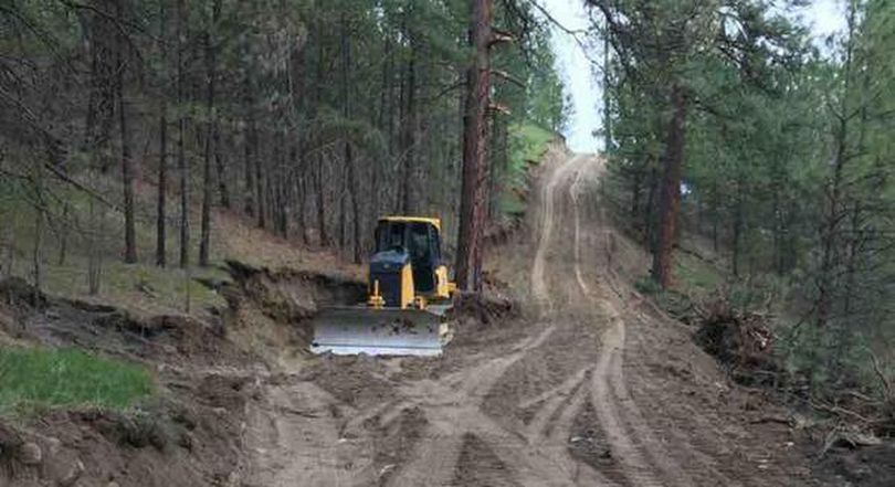 A road is being bulldozed into the South Hill Bluff in the week of April 11, 2017. (Courtesy of Derek Sarfino)