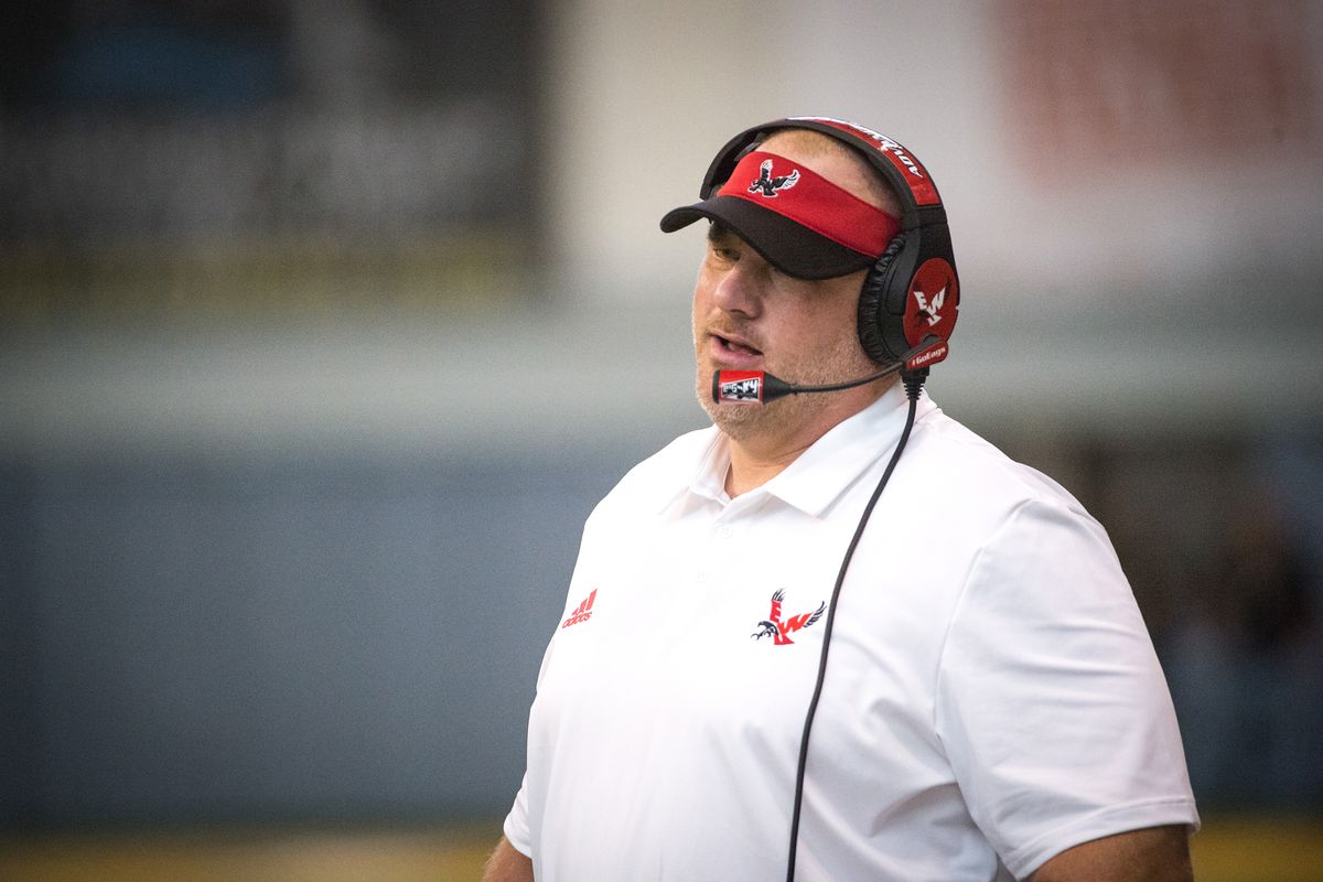 EWU coach Aaron Best and the Eagles will host Idaho on Oct. 17 at Roos Field.  (Libby Kamrowski/THE SPOKESMAN-REVIEW)