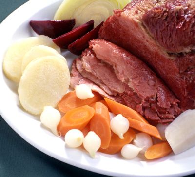 Corned beef is typically a brisket soaked in spiced brine solution.  (File Associated Press / The Spokesman-Review)