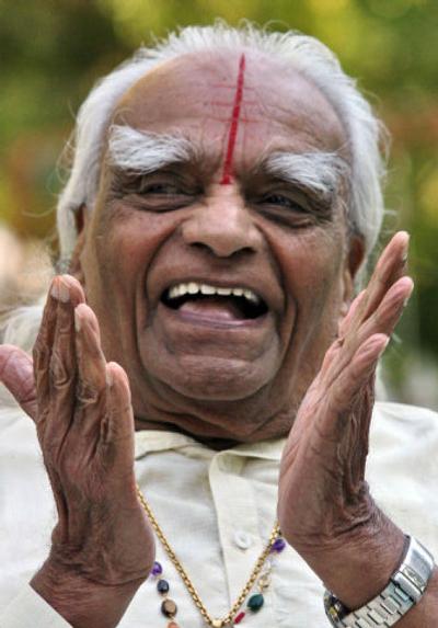 
Yoga master B.K.S. Iyengar is in the United States on a tour promoting his latest book, 