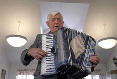 
Yevgeniy Sirokhin spent much of his time during WWII as a prisoner of the Germans. He now spends his spare time playing the accordion.
 (Photos by Dan Pelle / The Spokesman-Review)