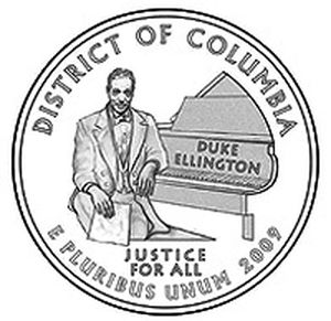 ORG XMIT: WX114 This artist rendering provided by the U.S. Mint shows the Washington, District  of Columbia (DC) quarter, featuring Duke Ellington. The quarter is the first of 2009 and the first in the DC and U.S. Territories Quarters Program. (AP Photo/US Mint) (The Spokesman-Review)