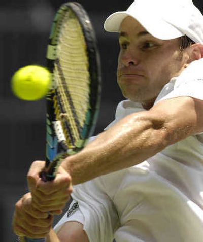 
Andy Roddick of the U.S. in action during his first-round match. 
 (Associated Press / The Spokesman-Review)