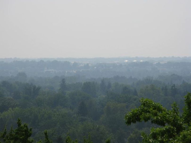 Smoke settles over Boise on Monday afternoon (Betsy Russell)