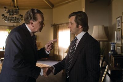 Frank Langella portrays Richard Nixon, left, and Michael Sheen plays David Frost in the film “Frost/Nixon.” Universal Pictures (Universal Pictures / The Spokesman-Review)