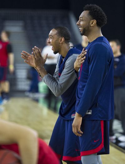 Former Gonzaga guards Eric McClellan, left, and Byron Wesley are two recent examples of the positive result of transferring from another school. (Colin Mulvany / The Spokesman-Review)