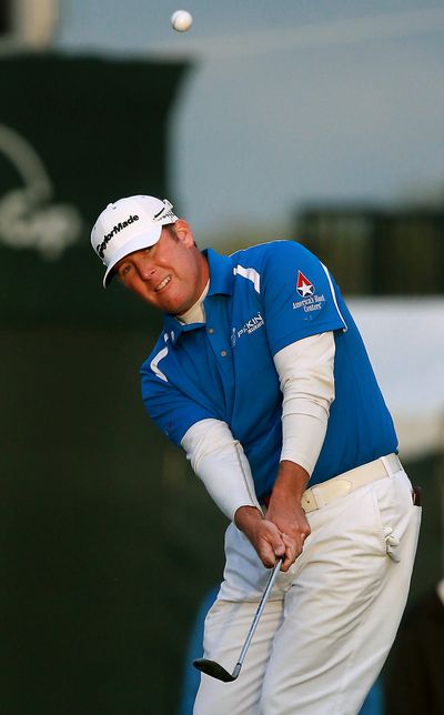 D.A. Points chips on the 18th hole to set up his putt that won the Houston Open. (Associated Press)