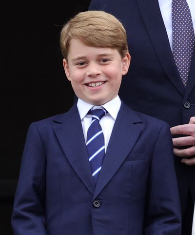 Prince George of Cambridge on the balcony of Buckingham Palace during the Platinum Jubilee Pageant on June 5, 2022, in London, England.   (Getty Images)