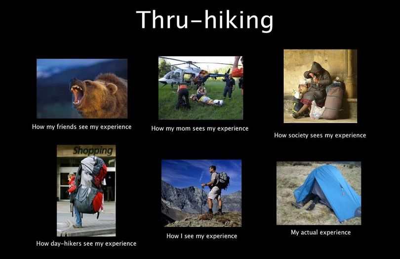 A long-distance hiker's poster, from the Thru-Hiking Facebook page.