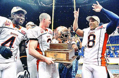 
Winning the ArenaCup af2 championship as an expansion team earned the Spokane Shock two SWAB awards. 
 (File Associated Press / The Spokesman-Review)