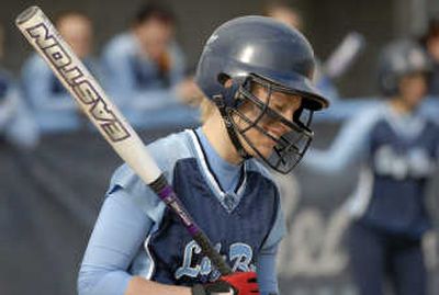
CV second baseman McKenzie Gummersall steps to the plate against East Valley Monday. Her season batting average is .439 and she is among the league leaders in runs scored, RBIs and triples.
 (J. BART RAYNIAK / The Spokesman-Review)