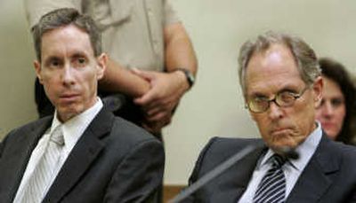 
Warren Jeffs, left, and his attorney, Richard Wright, watch the proceedings during Jeffs' sentencing Tuesday in St. George, Utah. Associated Press
 (Associated Press / The Spokesman-Review)