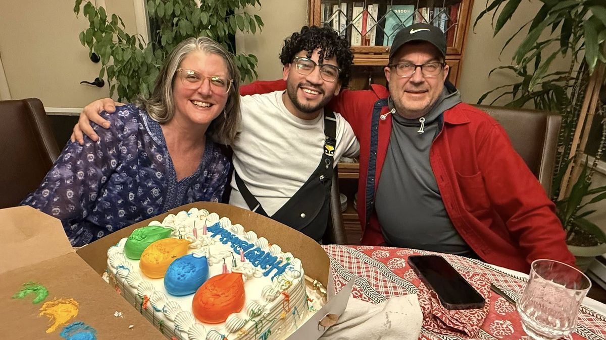 Ben Stuckart and his wife, Ann, pose with Joswar Rodriguez Torres, a Spokane immigrant from Venezuela who was illegally detained by ICE and released last week.  (Courtesy Ben Stuckart)
